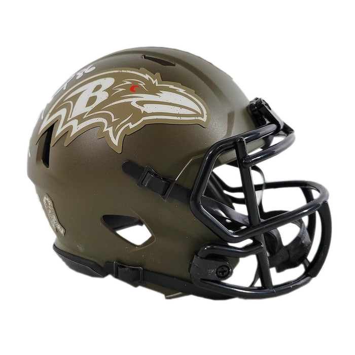 Todd Heap Signed Baltimore Ravens Salute to Service Speed Mini Replica  Football Helmet (JSA)