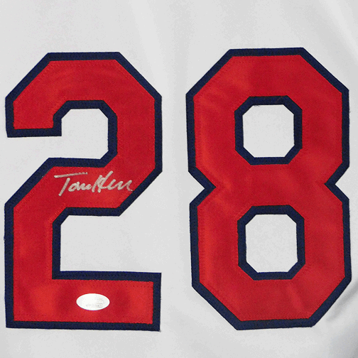 Tommy Herr Autographed Throwback Baseball Jersey White (JSA) — RSA