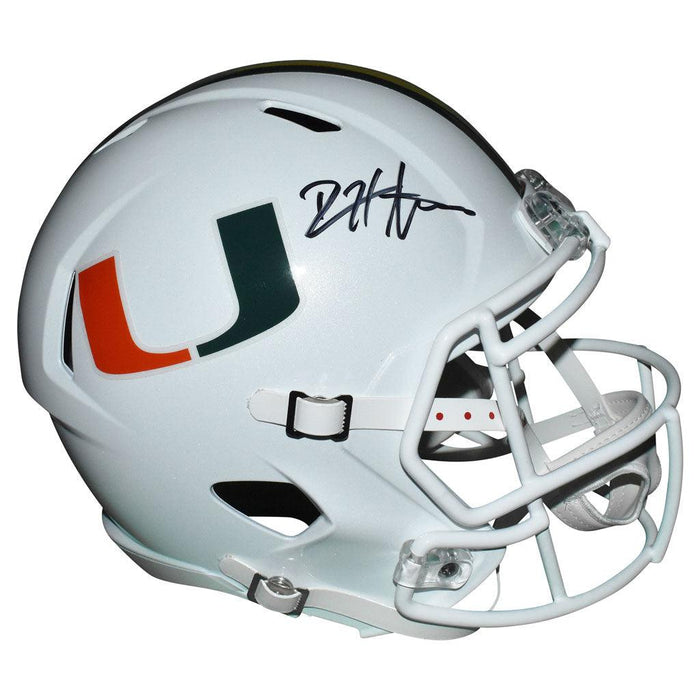 Devin Hester Signed Miami Hurricanes Speed Full-Size Replica White Football  Helmet (JSA)