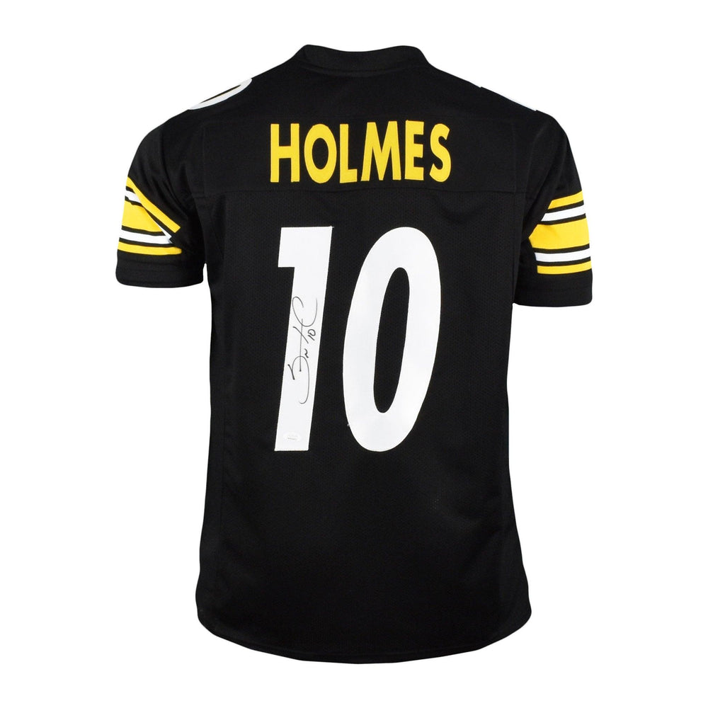 Santonio Holmes Signed Pro-Edition Black Football Jersey (JSA)