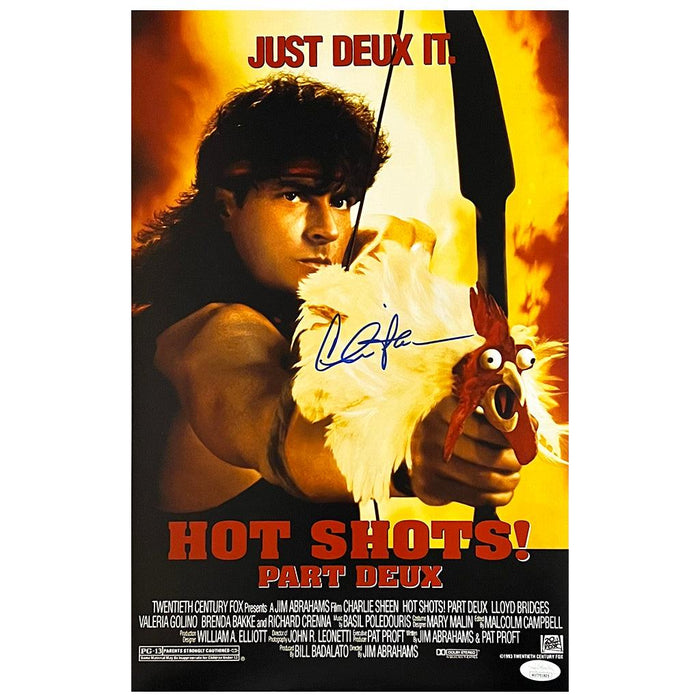 Charlie Sheen Signed Hot Shots! Part Deux Movie 11x17 Photo (JSA) - RSA