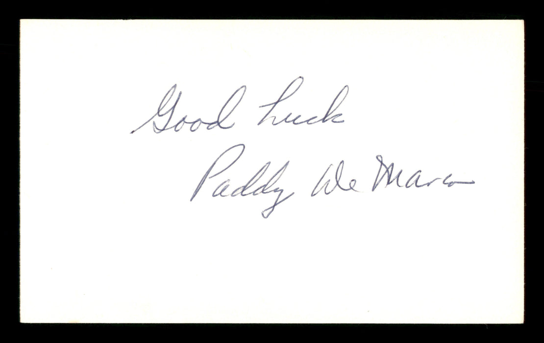 Paddy DeMarco Autographed 3x5 Index Card "Good Luck" SKU #186882 - RSA