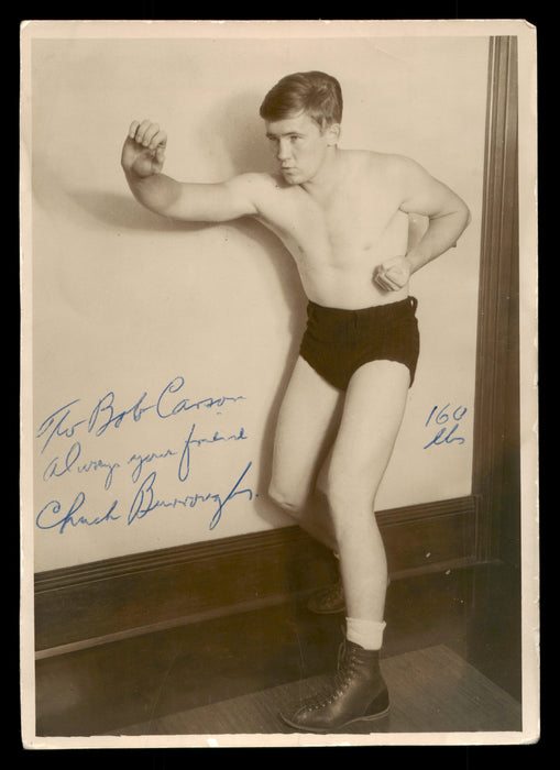 Chuck Burroughs Autographed 5x7 Photo "To Bob" Vintage 1936 Signature SKU #186887 - RSA
