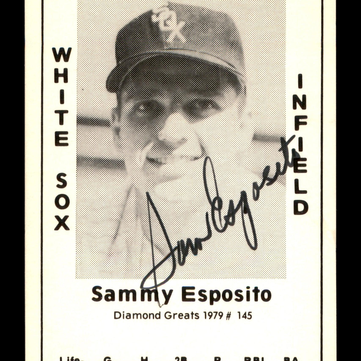 Sam Sammy Autographed Signed Sam Sammy Esposito 1979 Diamond Greats Card  #145 Chicago White Sox #188756