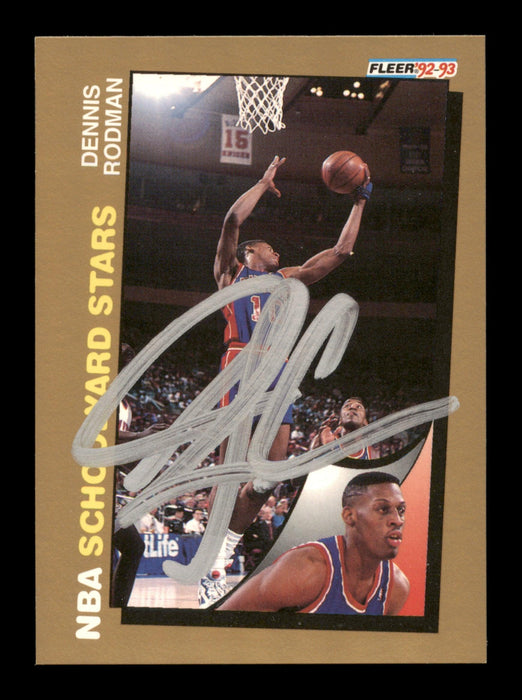 Dennis Rodman Autographed 1992-93 Fleer Card #261 Detroit Pistons SKU #190473 - RSA