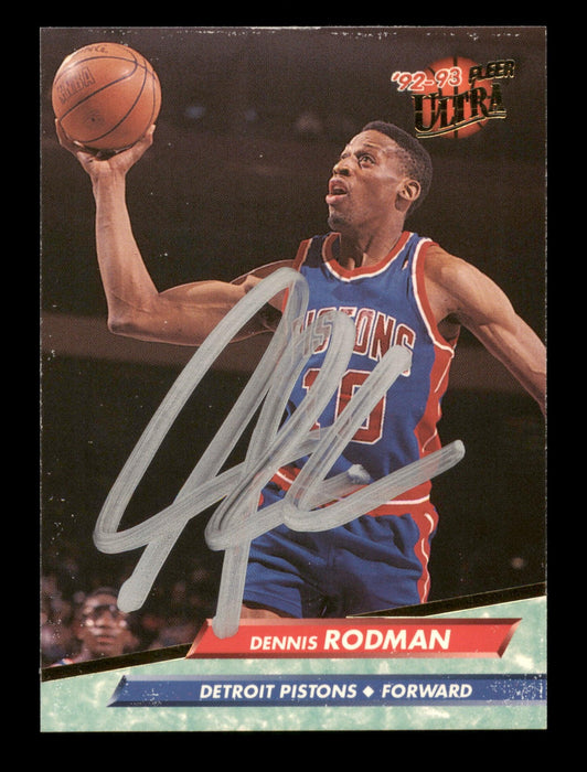 Dennis Rodman Autographed 1992-93 Fleer Ultra Card #58 Detroit Pistons SKU #190475 - RSA