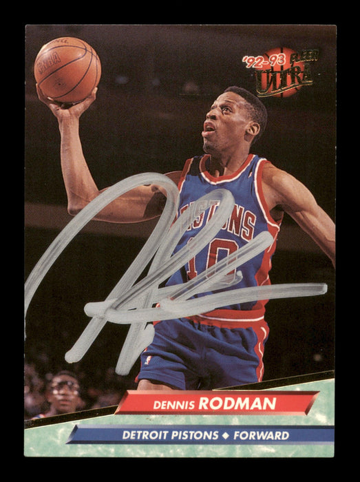 Dennis Rodman Autographed 1992-93 Fleer Ultra Card #58 Detroit Pistons SKU #190476 - RSA
