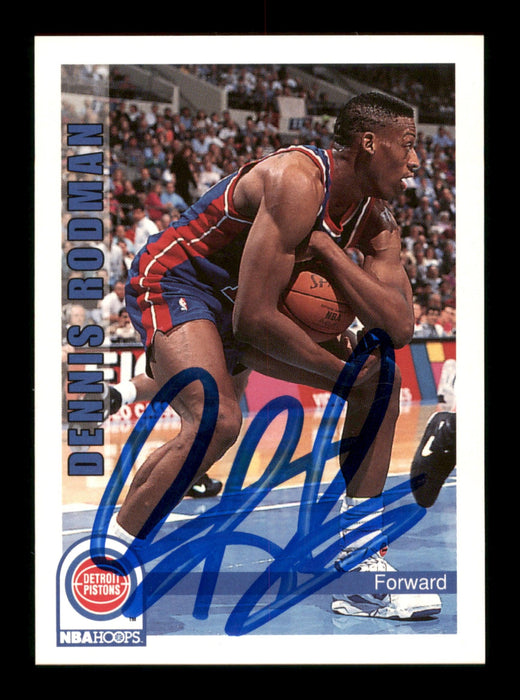 Dennis Rodman Autographed 1992-93 Hoops Card #66 Detroit Pistons SKU #190477 - RSA