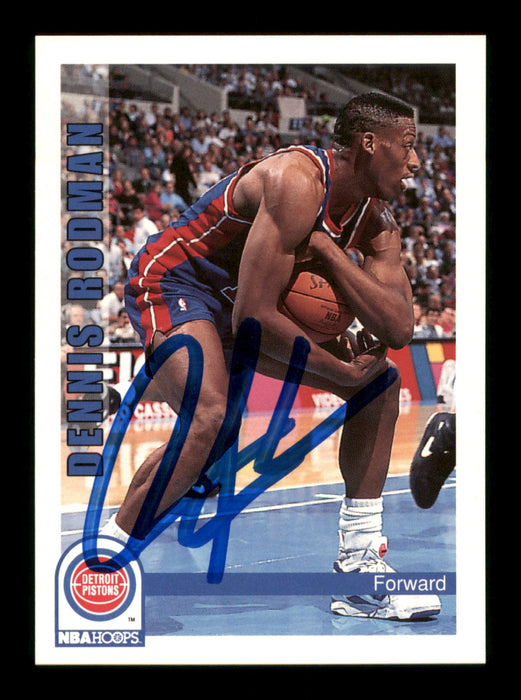 Dennis Rodman Autographed 1992-93 Hoops Card #66 Detroit Pistons SKU #190479 - RSA