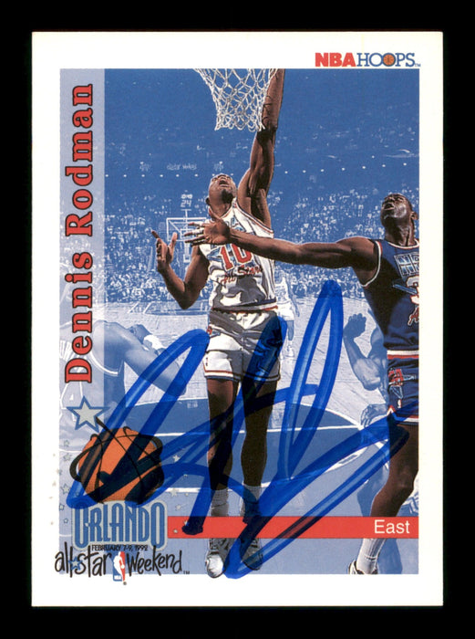 Dennis Rodman Autographed 1992-93 Hoops Card #302 Detroit Pistons SKU #190483 - RSA
