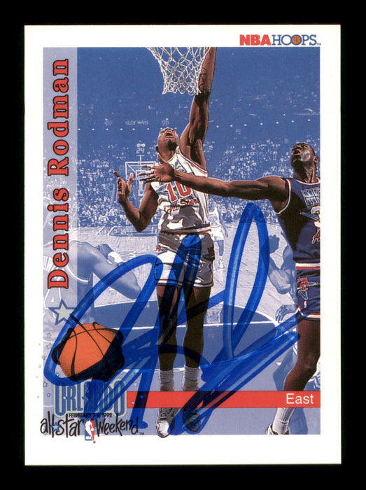 Dennis Rodman Autographed 1992-93 Hoops Card #302 Detroit Pistons SKU #190484 - RSA