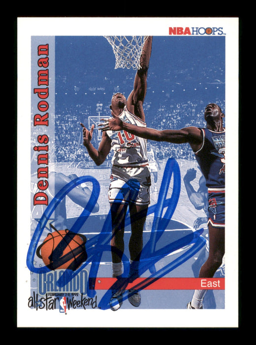 Dennis Rodman Autographed 1992-93 Hoops Card #302 Detroit Pistons SKU #190485 - RSA