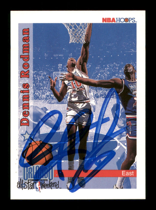 Dennis Rodman Autographed 1992-93 Hoops Card #302 Detroit Pistons SKU #190486 - RSA