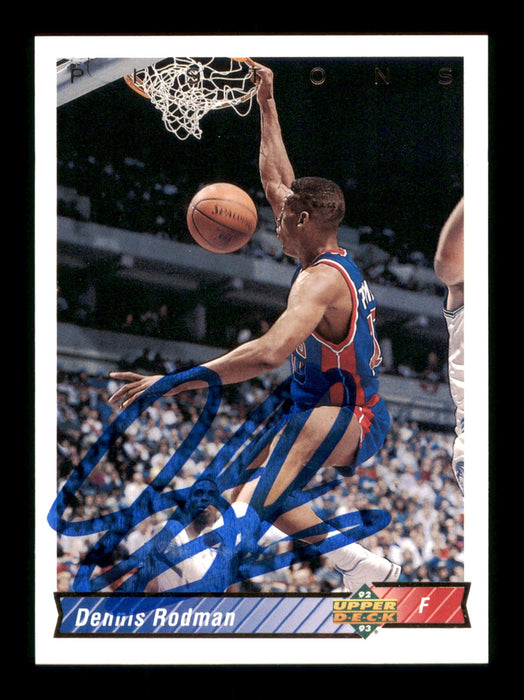 Dennis Rodman Autographed 1992-93 Upper Deck Card #242 Detroit Pistons SKU #190487 - RSA