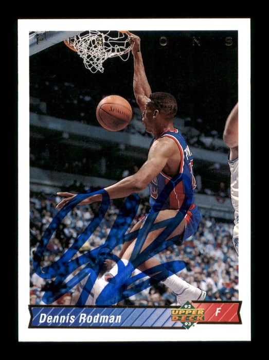 Dennis Rodman Autographed 1992-93 Upper Deck Card #242 Detroit Pistons SKU #190490 - RSA