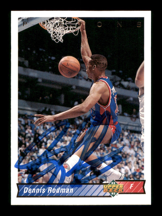Dennis Rodman Autographed 1992-93 Upper Deck Card #242 Detroit Pistons SKU #190491 - RSA