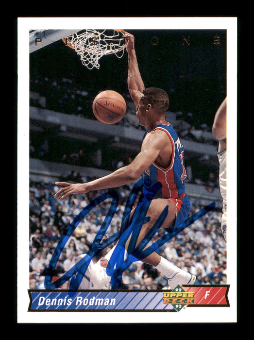 Dennis Rodman Autographed 1992-93 Upper Deck Card #242 Detroit Pistons SKU #190492 - RSA
