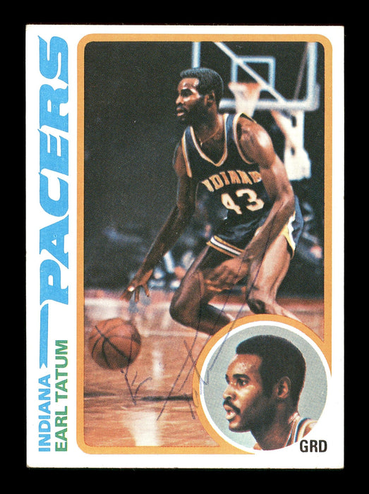 Earl Tatum Autographed 1978-79 Topps Card #47 Indiana Pacers SKU #167345 - RSA