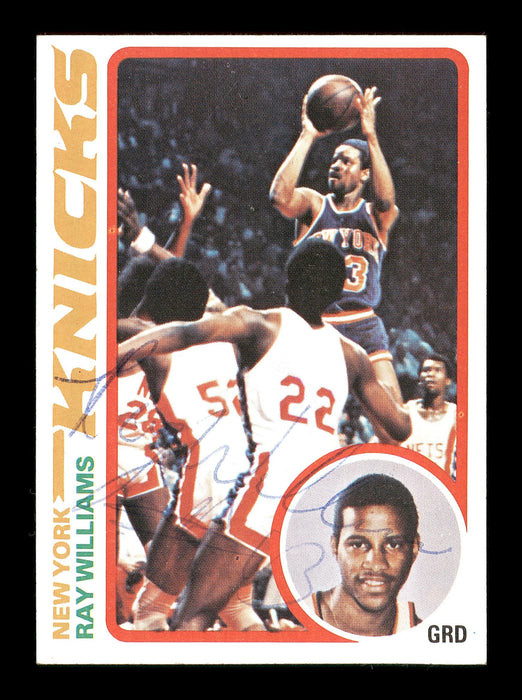 Ray Williams Autographed 1978-79 Topps Rookie Card #129 New York Knicks SKU #167383 - RSA