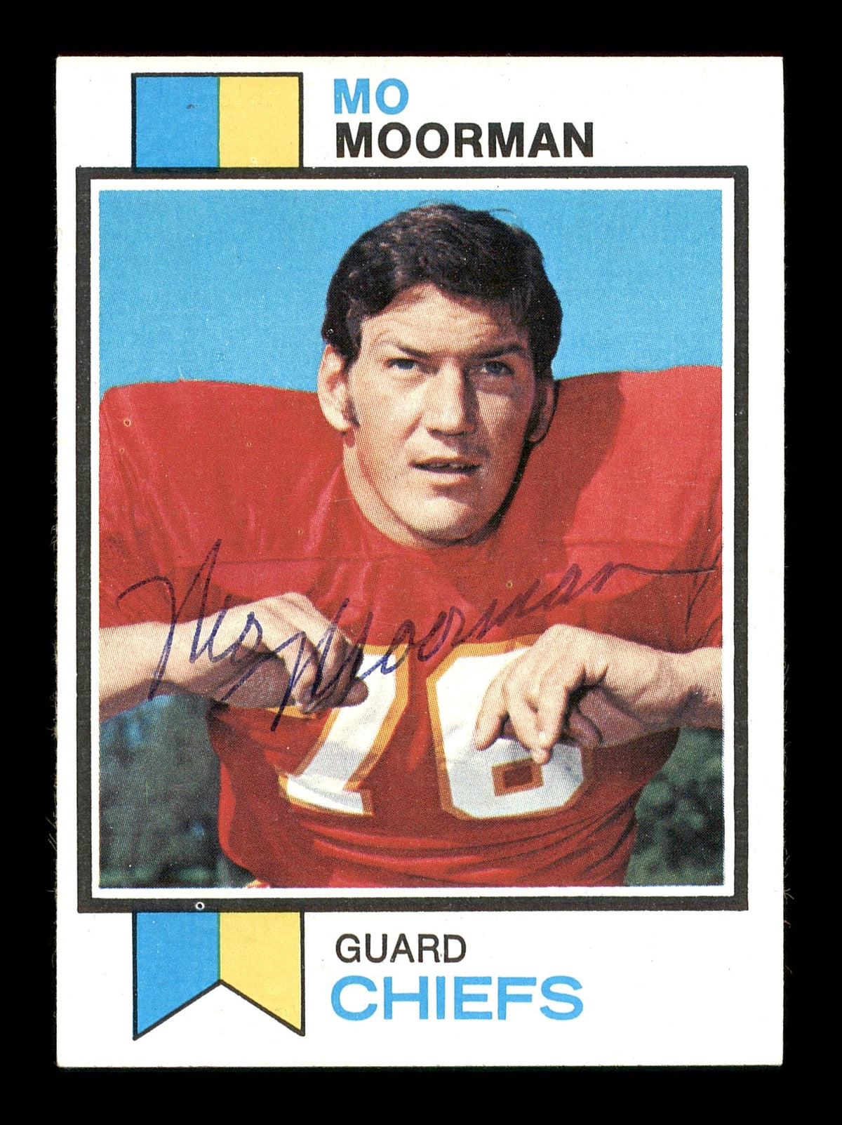 Mo Moorman Autographed 1973 Topps Card #84 Kansas City Chiefs SKU #176 — RSA