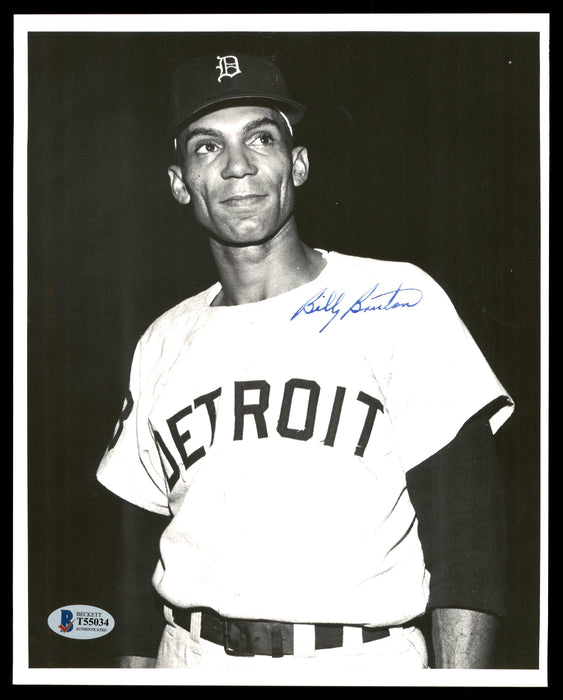 Billy Bruton Autographed 8x10 Photo Detroit Tigers Vintage Signature Beckett BAS #T55034 - RSA