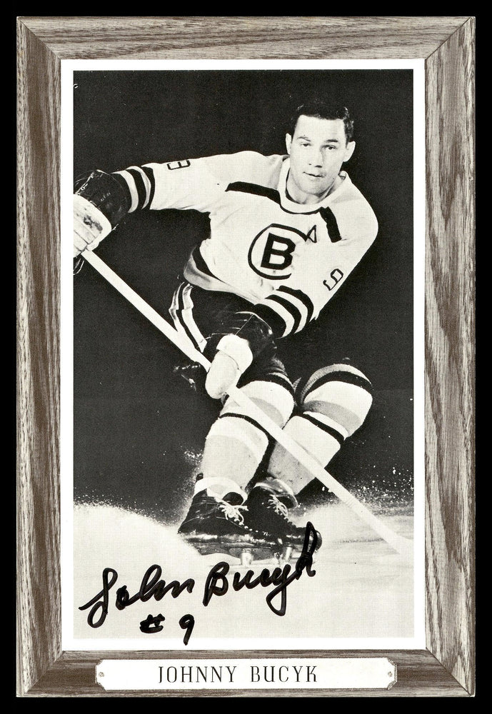 Johnny Bucyk Autographed 1964-67 Beehive Group 3 4.5x6.5 Photo Boston Bruins SKU #176436 - RSA