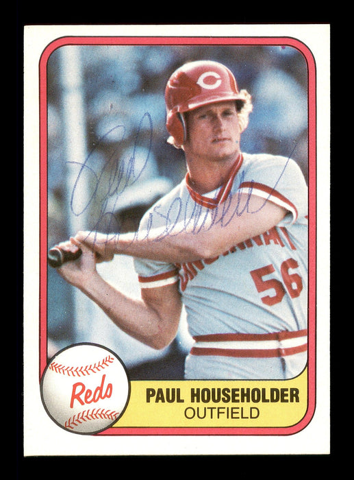 Paul Householder Autographed 1981 Fleer Rookie Card #217 Cincinnati Reds SKU #166531 - RSA