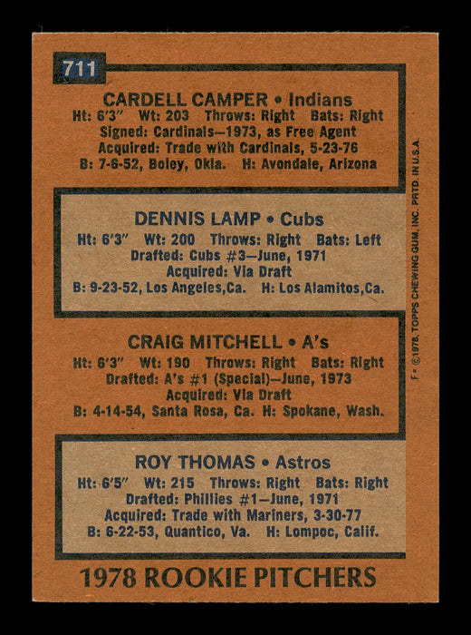 Dennis Lamp & Roy Thomas Autographed 1978 Topps Rookie Card #711 SKU #166918 - RSA