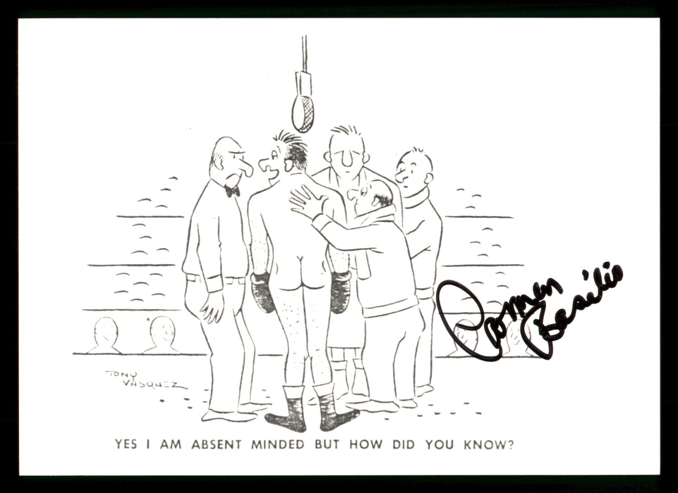 Carmen Basilio Autographed 5x7 Comic Photo SKU #186835 - RSA