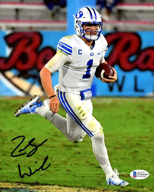 Zach Wilson Autographed 8x10 Photo BYU Cougars Beckett BAS Stock #191143 - RSA