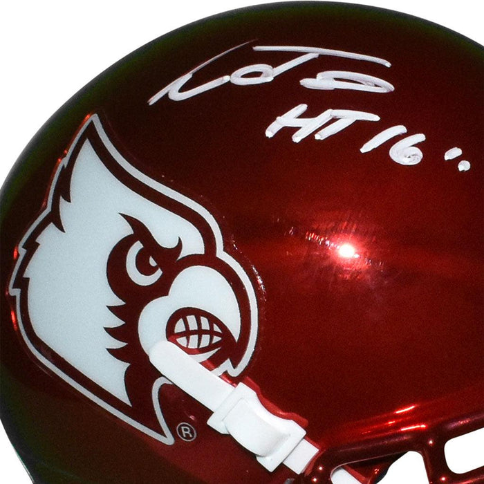 Lamar Jackson Signed 16 Heisman Inscription Louisville Cardinals Mini  Schutt Replica Red Football Helmet (JSA)