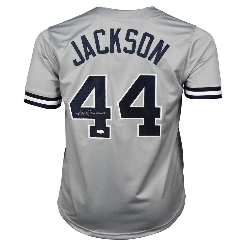 Reggie Jackson Signed New York Stats Grey Baseball Jersey (JSA) — RSA