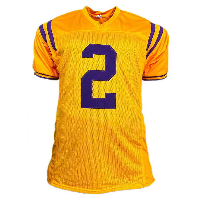 Justin Jefferson Signed LSU College Yellow Football Jersey (Beckett)