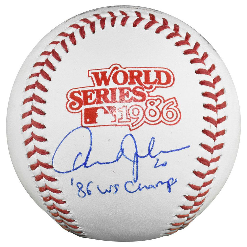 Autographed Howard Johnson Baseball - inscribed 1986 WS Champs