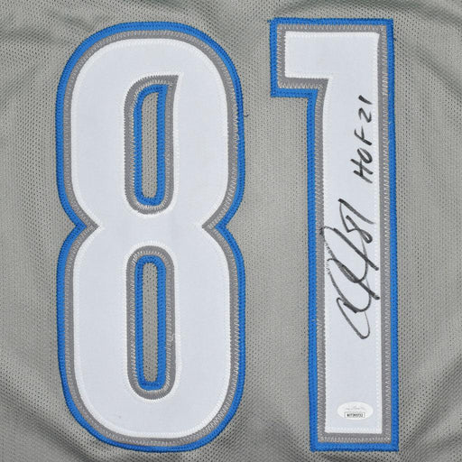 Calvin Johnson Framed Signed WHTJersey JSA Autographed Detroit Lions M