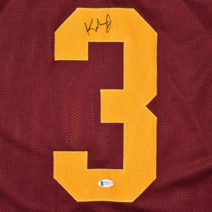 Keyshawn Johnson Signed USC College Red Football Jersey (Beckett) — RSA