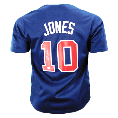 Chipper Jones Autographed Atlanta Framed Jersey JSA 