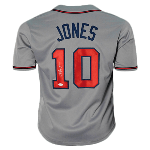 Chipper Jones Signed Atlanta Blue Baseball Jersey (JSA) — RSA
