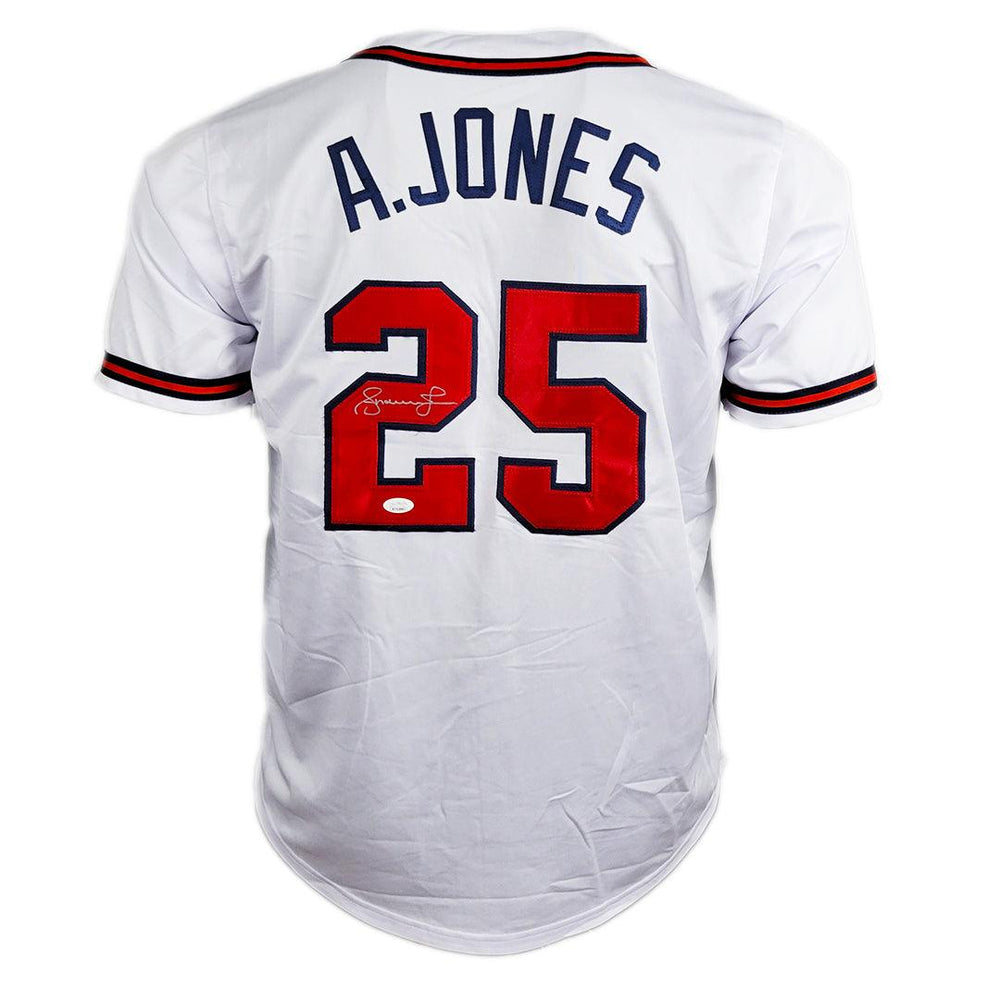 Andruw Jones Autographed Atlanta Red Custom Baseball Jersey - BAS