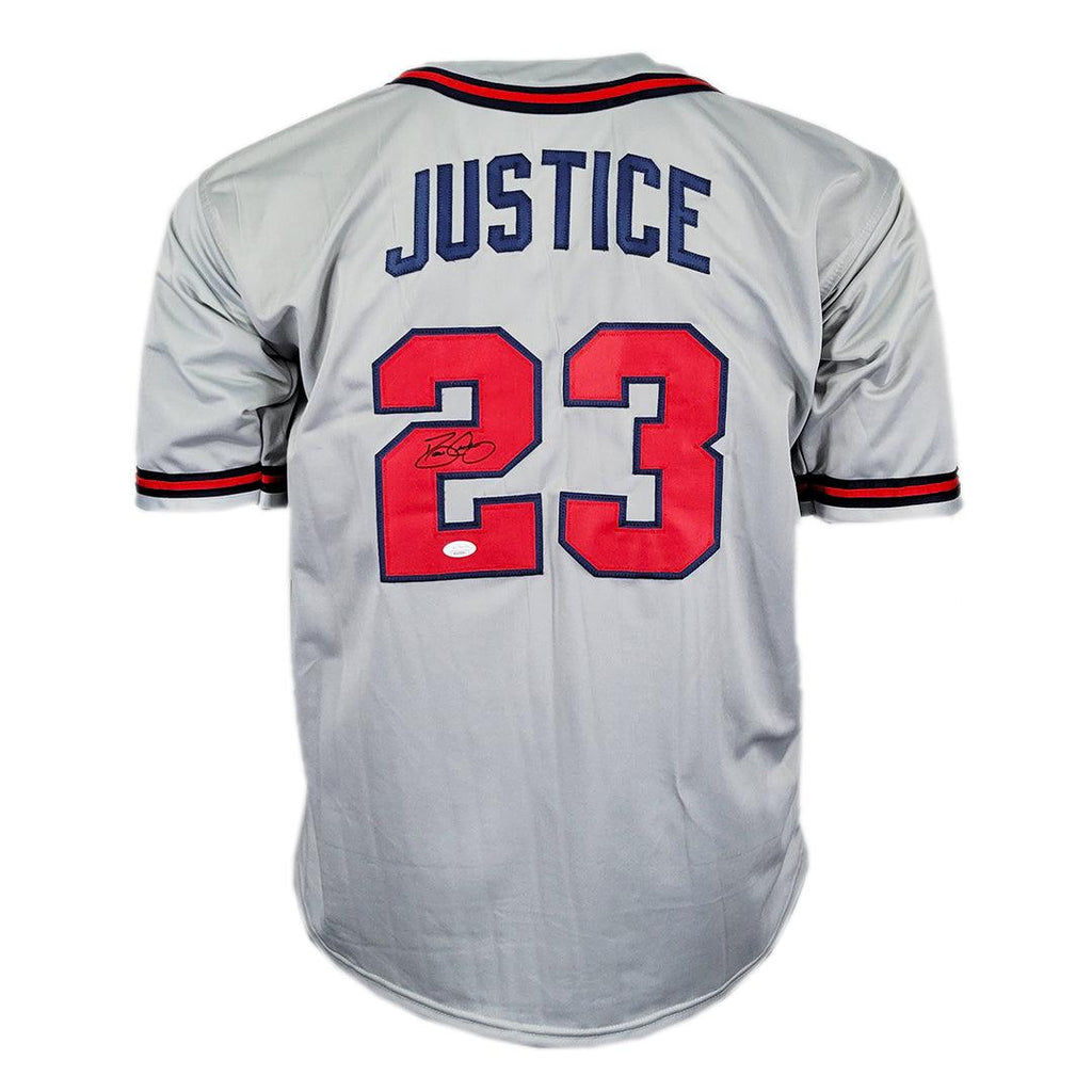 Javy Lopez Signed Atlanta Grey Baseball Jersey (JSA)