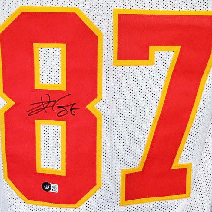 RSA Travis Kelce Signed Kansas City White XL Football Jersey (Beckett)