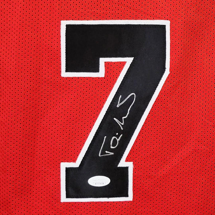 Toni Kukoc Signed Chicago Red Throwback Basketball Jersey (JSA) - RSA