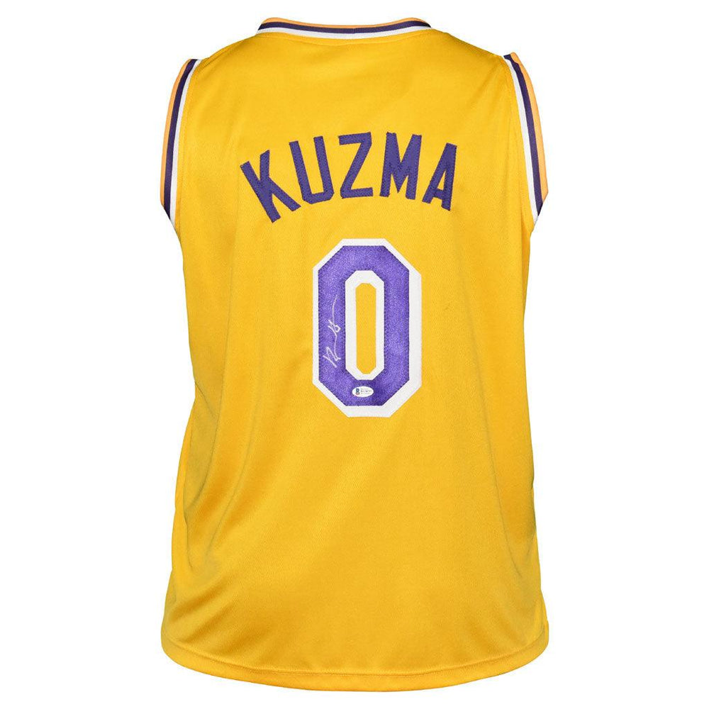 Kyle Kuzma Signed Los Angeles Yellow Basketball Jersey (Beckett) - RSA