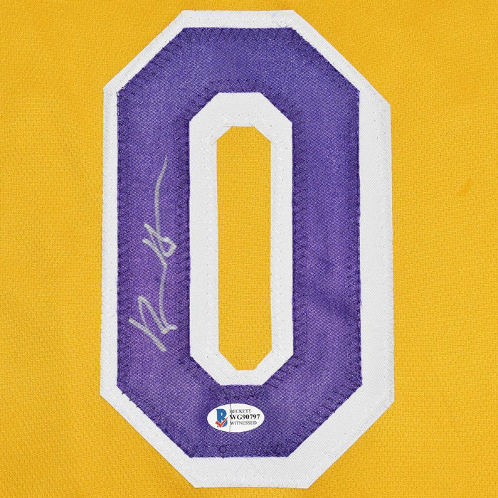 Kyle Kuzma Signed Los Angeles Yellow Basketball Jersey (Beckett) - RSA