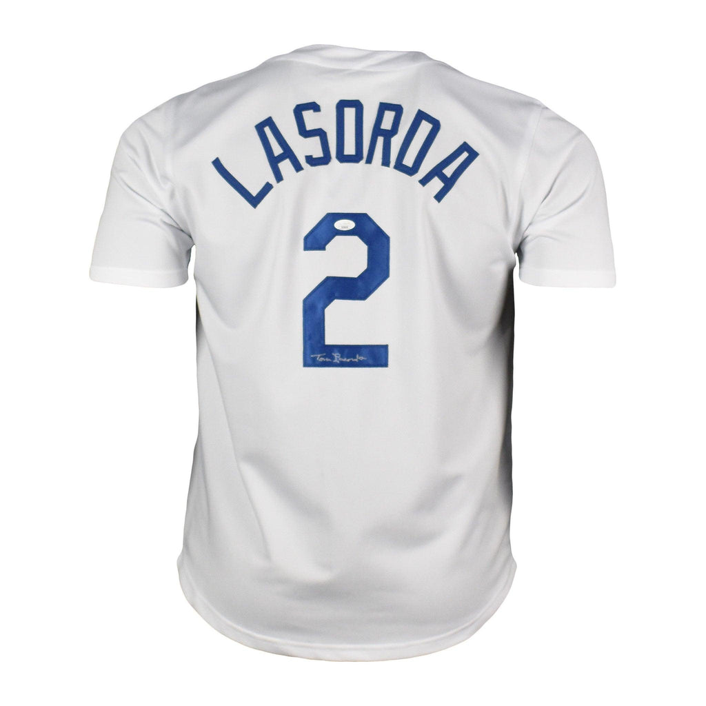 Tommy Lasorda Autographed and Framed White Dodgers Jersey