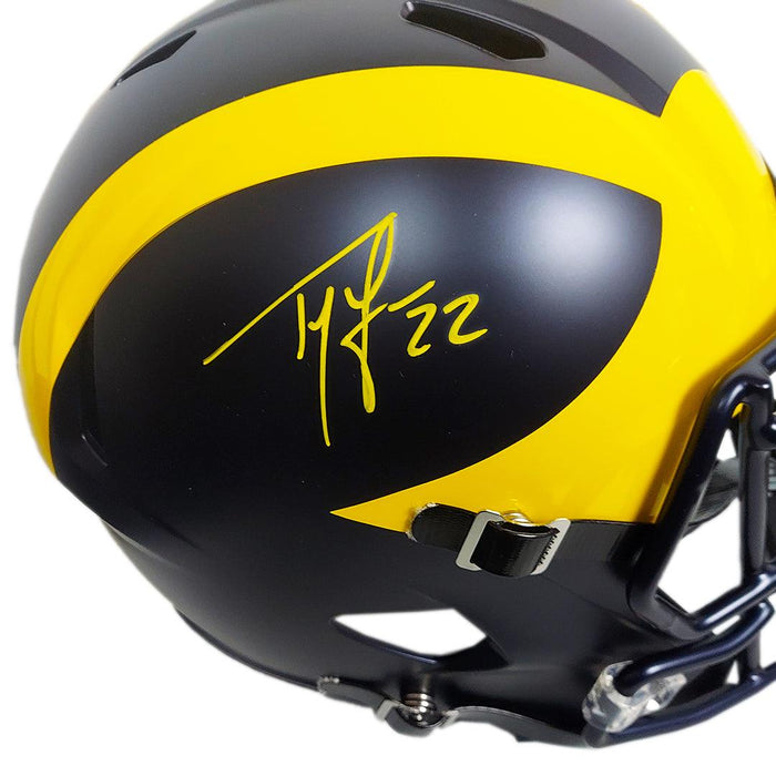 Ty Law Signed Michigan Wolverines Speed Full-Size Replica Football Helmet (JSA) - RSA