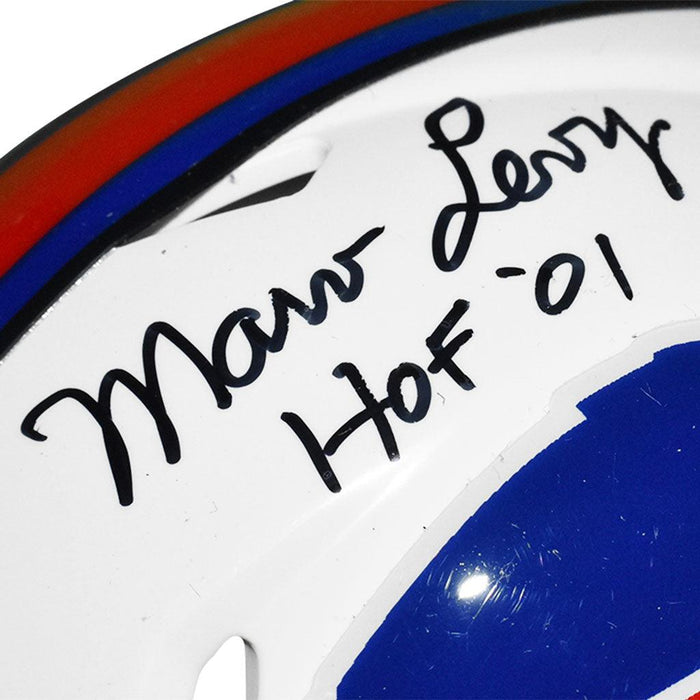 Marv Levy Signed HOF 01 Inscription Buffalo Bills Speed Mini Football — RSA