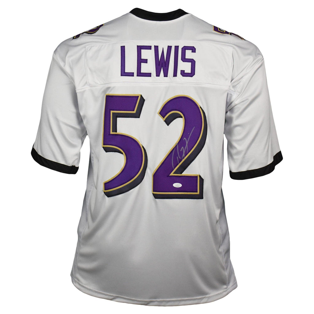 Ray Lewis Signed Pro-Edition White Football Jersey (JSA) — RSA