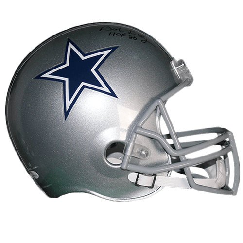 Bob Lilly Dallas Cowboys Autographed Full Size Logo Football (JSA) HOF  Inscription Included