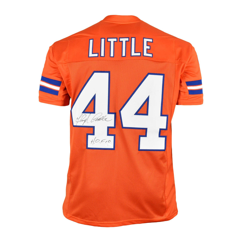 Floyd Little Signed HOF 10 Pro-Edition Orange Football Jersey (JSA) — RSA